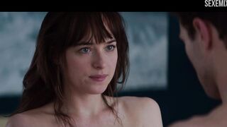 Dakota Johnson çıplak göğüsleri gösteriyor, Grinin Elli Tonu'ndaki sahne