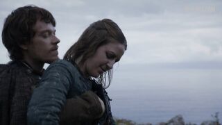 Touching Gemma Whelan's breasts, scene in Game of Thrones