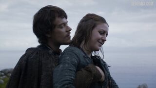 Touching Gemma Whelan's breasts, scene in Game of Thrones