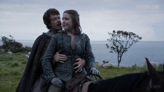 Touching Gemma Whelan's breasts, scene in Game of Thrones