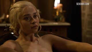 Seksi Emilia Clarke banyo yapıyor, Game of Thrones sahnesi