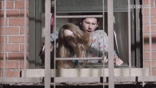 Jemima Kirke fucked hard doggystyle near the window, scene in Girls