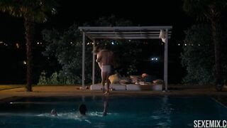 Cena erótica à beira da piscina com Georgina Amoros em lingerie, em Elite