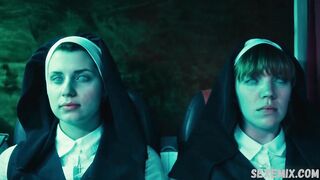 Maddie McGuire, Corrin Evans sexy, lesbian scene in Exorcism at 60,000 Feet