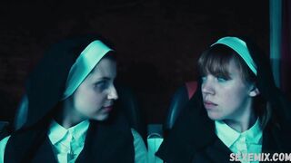 Maddie McGuire, Corrin Evans sexy, lesbian scene in Exorcism at 60,000 Feet