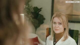 Amy Rutherford as a secretary, scene in Squeegee (2020)