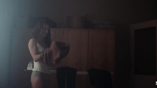 Christine Albeck Borge, Tuva Novotny underwear, scene in Exit Plan (2019)