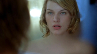 Nude video with Milla Jovovich scene from Resident Evil (2002)