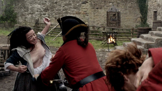 Nude video with Laura Donnelly nude, Caitriona Balfe nude , scene from Outlander s01e02 (2014)