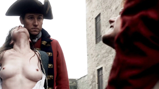 Nude video with Laura Donnelly nude, Caitriona Balfe nude , scene from Outlander s01e02 (2014)